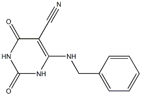 6-(Benzylamino)-1,2,3,4-tetrahydro-2,4-dioxopyrimidine-5-carbonitrile Struktur