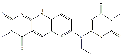 2,3,4,10-Tetrahydro-3-methyl-7-[N-[(1,2,3,6-tetrahydro-1-methyl-2,6-dioxopyrimidin)-4-yl]-N-ethylamino]pyrimido[4,5-b]quinoline-2,4-dione Struktur