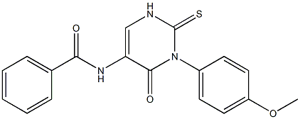 3-(4-Methoxyphenyl)-5-benzoylamino-2-thiouracil Struktur