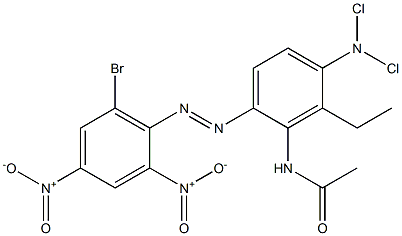 N,N-Bis-chloroethyl-p-(6-bromo-2,4-dinitrophenylazo)-m-acetylaminoaniline Struktur