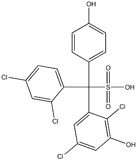 (2,4-Dichlorophenyl)(2,5-dichloro-3-hydroxyphenyl)(4-hydroxyphenyl)methanesulfonic acid Struktur