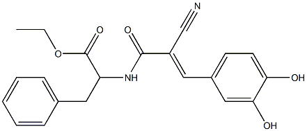 2-[2-Cyano-3-(3,4-dihydroxyphenyl)acryloylamino]-3-phenylpropionic acid ethyl ester Struktur