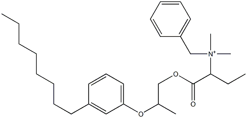 N,N-Dimethyl-N-benzyl-N-[1-[[2-(3-octylphenyloxy)propyl]oxycarbonyl]propyl]aminium Struktur