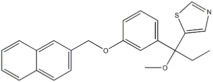 5-[1-Methoxy-1-[3-[(2-naphthalenyl)methoxy]phenyl]propyl]thiazole Struktur