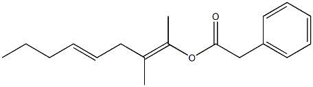 Phenylacetic acid 1,2-dimethyl-1,4-octadienyl ester Struktur