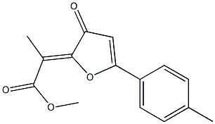 2-(1-Methoxycarbonylethylidene)-5-(4-methylphenyl)furan-3(2H)-one Struktur