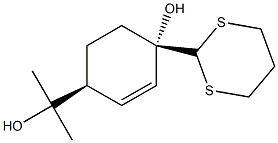 (1S,4S)-1-Hydroxy-1-(1,3-dithian-2-yl)-4-(1-hydroxy-1-methylethyl)-2-cyclohexene Struktur