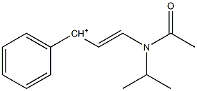 1-Phenyl-3-[isopropyl(acetyl)amino]-2-propen-1-ium Struktur