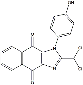 2-(Dichloromethyl)-1-(4-hydroxyphenyl)-1H-naphth[2,3-d]imidazole-4,9-dione Struktur