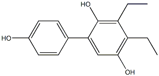 3,4-Diethyl-1,1'-biphenyl-2,4',5-triol Struktur