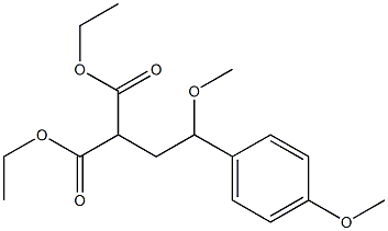 2-[2-Methoxy-2-(p-methoxyphenyl)ethyl]malonic acid diethyl ester Struktur