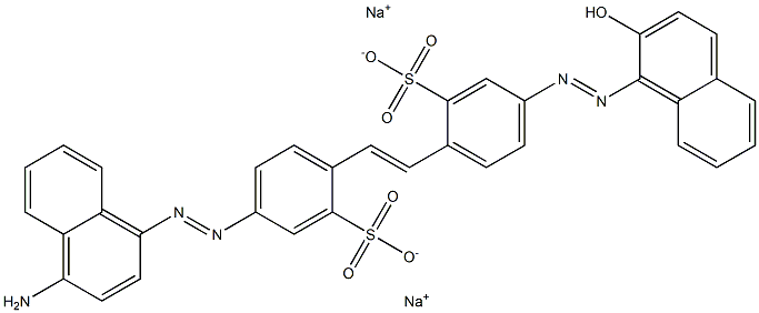 4-[(4-Amino-1-naphthalenyl)azo]-4'-[(2-hydroxy-1-naphthalenyl)azo]stilbene-2,2'-disulfonic acid disodium salt Struktur