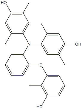 N,N-Bis(4-hydroxy-2,5-dimethylphenyl)-2-(3-hydroxy-2-methylphenoxy)benzenamine Struktur