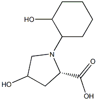 (2S)-1-(2-Hydroxycyclohexyl)-4-hydroxypyrrolidine-2-carboxylic acid Struktur