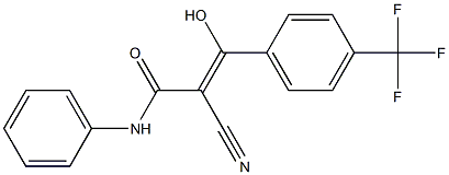 2-Cyano-3-hydroxy-3-[4-trifluoromethylphenyl]-N-[phenyl]acrylamide Struktur