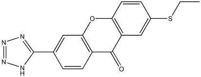 3-(1H-Tetrazol-5-yl)-7-ethylthio-9H-xanthen-9-one Struktur