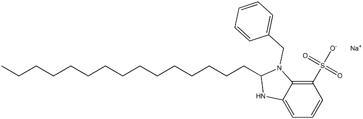 1-Benzyl-2,3-dihydro-2-pentadecyl-1H-benzimidazole-7-sulfonic acid sodium salt Struktur