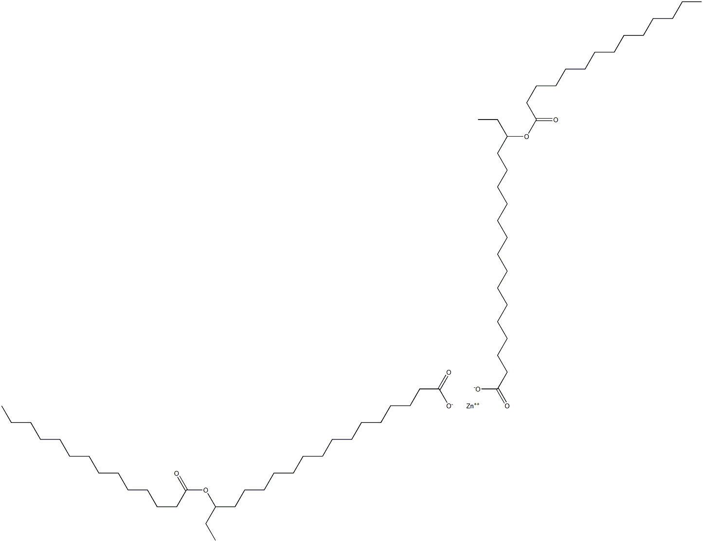 Bis(16-myristoyloxyoctadecanoic acid)zinc salt Struktur