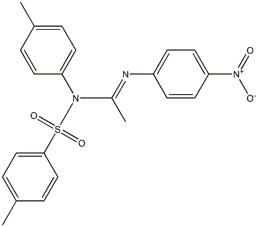 N1-(p-Methylphenyl)-N1-tosyl-N2-(p-nitrophenyl)acetamidine Struktur