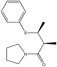 (2S,3S)-2-Methyl-3-phenylthio-1-(1-pyrrolidinyl)-1-butanone Struktur