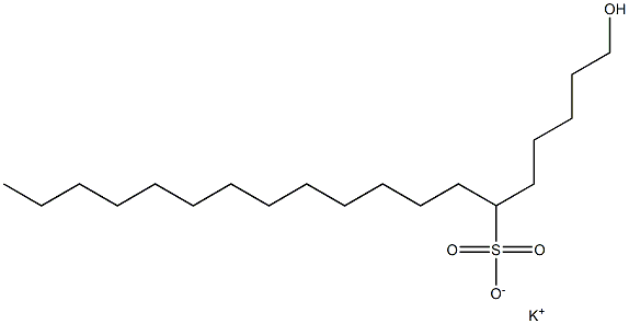 1-Hydroxynonadecane-6-sulfonic acid potassium salt Struktur