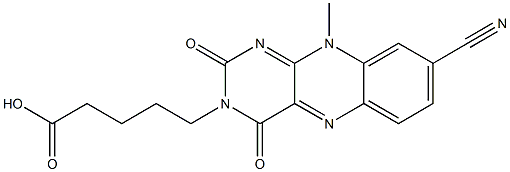 5-[(8-Cyano-2,3,4,10-tetrahydro-10-methyl-2,4-dioxobenzo[g]pteridin)-3-yl]valeric acid Struktur