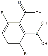 2-Bromo-5-fluoro-6-carboxyphenylboronic acid Struktur