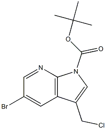 1-Boc-5-bromo-3-(chloromethyl)-7-azaindole Struktur