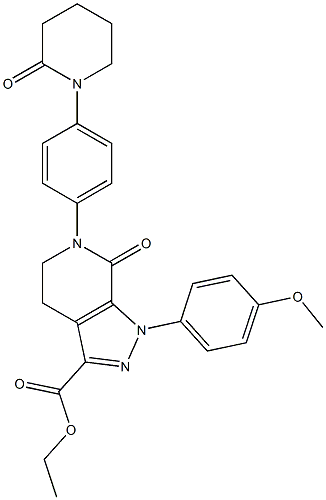 ethyl 1-(4-methoxyphenyl)-7-oxo-6-(4-(2-oxopiperidin-1-yl)phenyl)-4,5,6,7-tetrahydro-1H-pyrazolo[3,4-c]pyridine-3-carboxylate Struktur