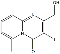 2-(hydroxymethyl)-3-iodo-6-methyl-4H-pyrido[1,2-a]pyrimidin-4-one Struktur