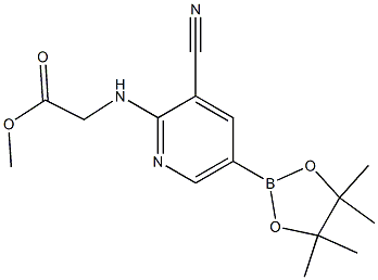 methyl 2-(3-cyano-5-(4,4,5,5-tetramethyl-1,3,2-dioxaborolan-2-yl)pyridin-2-ylamino)acetate Struktur