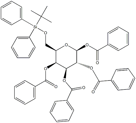 1,2,3,4-Tetra-O-benzoyl-6-O-tert-butyldiphenylsilyl-b-D-galactopyranose Struktur