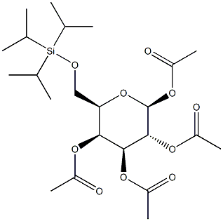 1,2,3,4-Tetra-O-acetyl-6-O-triisopropylsilyl-b-D-galactopyranose Struktur