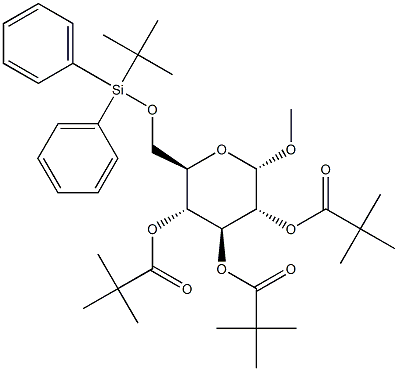 Methyl 6-O-tert-butyldiphenylsilyl-2,3,4-tri-O-pivaloyl-a-D-glucopyranoside Struktur