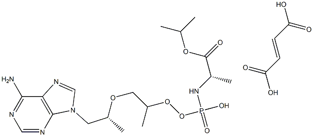 isopropyl (((((R)-1-(6-amino-9H-purin-9-yl)propan-2-yl)oxy)
methyl)(ethoxy)phosphoryl)-L-alaninate fumarate Struktur