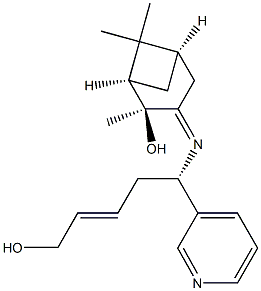 (1R,2S,5R)-3-[[(1S,3Z)-5-Hydroxy-1-(3-pyridinyl)-3-penten-1-yl]imino]-2,6,6-trimethyl-bicyclo[3.1.1]heptan-2-ol Struktur