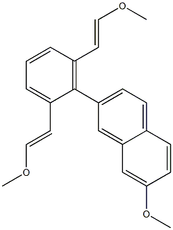 2-[2,6-Bis(2-methoxyethenyl)phenyl]-7-methoxynaphthalene Struktur