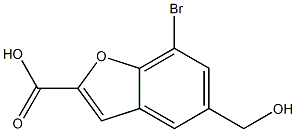 7-bromo-5-(hydroxymethyl)benzofuran-2-carboxylic acid Struktur