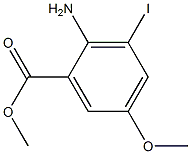 2-Amino-3-iodo-5-methoxy-benzoic acid methyl ester Struktur