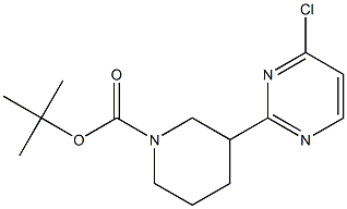 tert-butyl 3-(4-chloropyrimidin-2-yl)piperidine-1-carboxylate Struktur