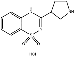 3-(pyrrolidin-3-yl)-4H-benzo[e][1,2,4]thiadiazine 1,1-dioxide hydrochloride Struktur