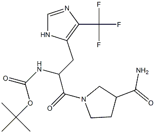 tert-Butyl 2-[3-(aminocarbonyl)-1-pyrrolidinyl]-2-oxo-1-([4-(trifluoro methyl)-1H-imidazol-5-yl]methyl)ethylcarbamate Struktur