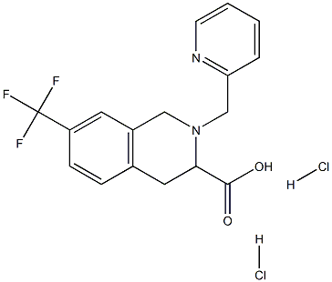 2-pyridin-2-ylmethyl-7-trifluoromethyl-1,2,3,4-tetrahydro-isoquinoline-3-carboxylic acid dihydrochloride Struktur