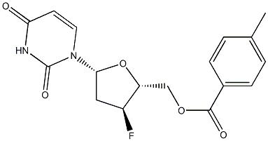 3'-Fluoro-5'-O-toluoyl-2',3'-dideoxyuridine Struktur