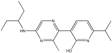 3-[5-(1-ETHYL-PROPYLAMINO)-3-METHYL-PYRAZIN-2-YL]-6-ISOPROPYL-PYRIDIN-2-OL Struktur