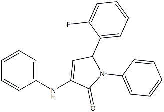 3-anilino-5-(2-fluorophenyl)-1-phenyl-2,5-dihydro-1H-pyrrol-2-one Struktur