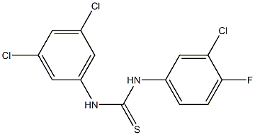 N-(3-chloro-4-fluorophenyl)-N'-(3,5-dichlorophenyl)thiourea Struktur