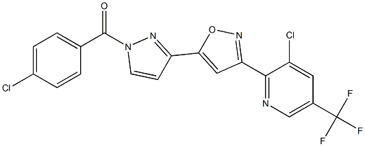 (4-chlorophenyl)(3-{3-[3-chloro-5-(trifluoromethyl)-2-pyridinyl]-5-isoxazolyl}-1H-pyrazol-1-yl)methanone Struktur