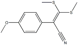 2-(4-methoxyphenyl)-3,3-di(methylthio)acrylonitrile Struktur