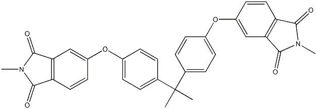 2-methyl-5-[4-(1-methyl-1-{4-[(2-methyl-1,3-dioxo-2,3-dihydro-1H-isoindol-5-yl)oxy]phenyl}ethyl)phenoxy]isoindoline-1,3-dione Struktur